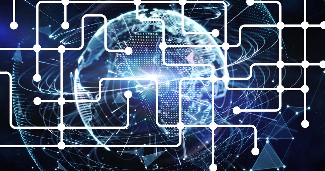 Digital Global Network Concept with Futuristic Earth