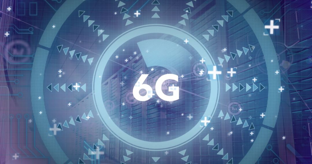 6G Technology Concept with Digital Data Processing