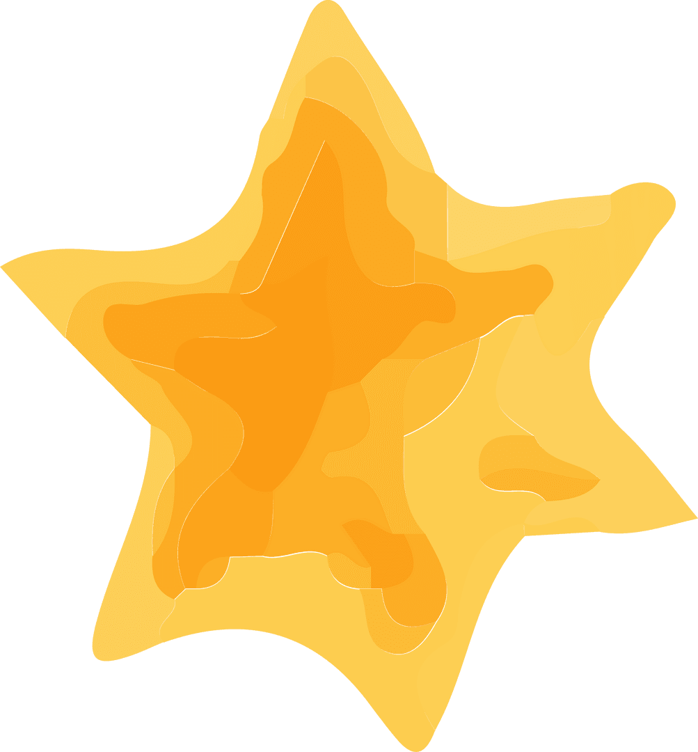 Abstract Star Layered Icon on Transparent Background