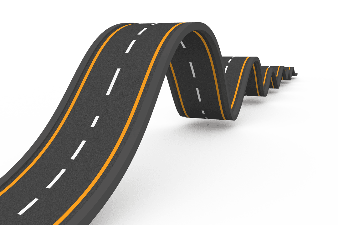 Spiral Street Pathway on Transparent Background