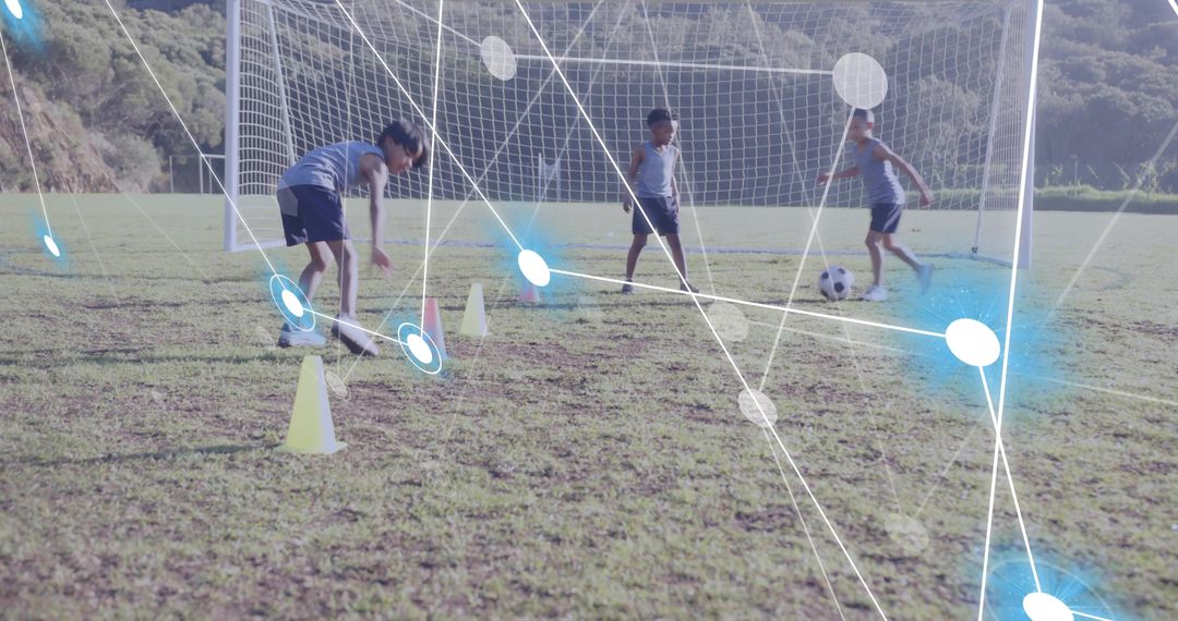 Boys Enhancing Soccer Skills with Dynamic Training Techniques