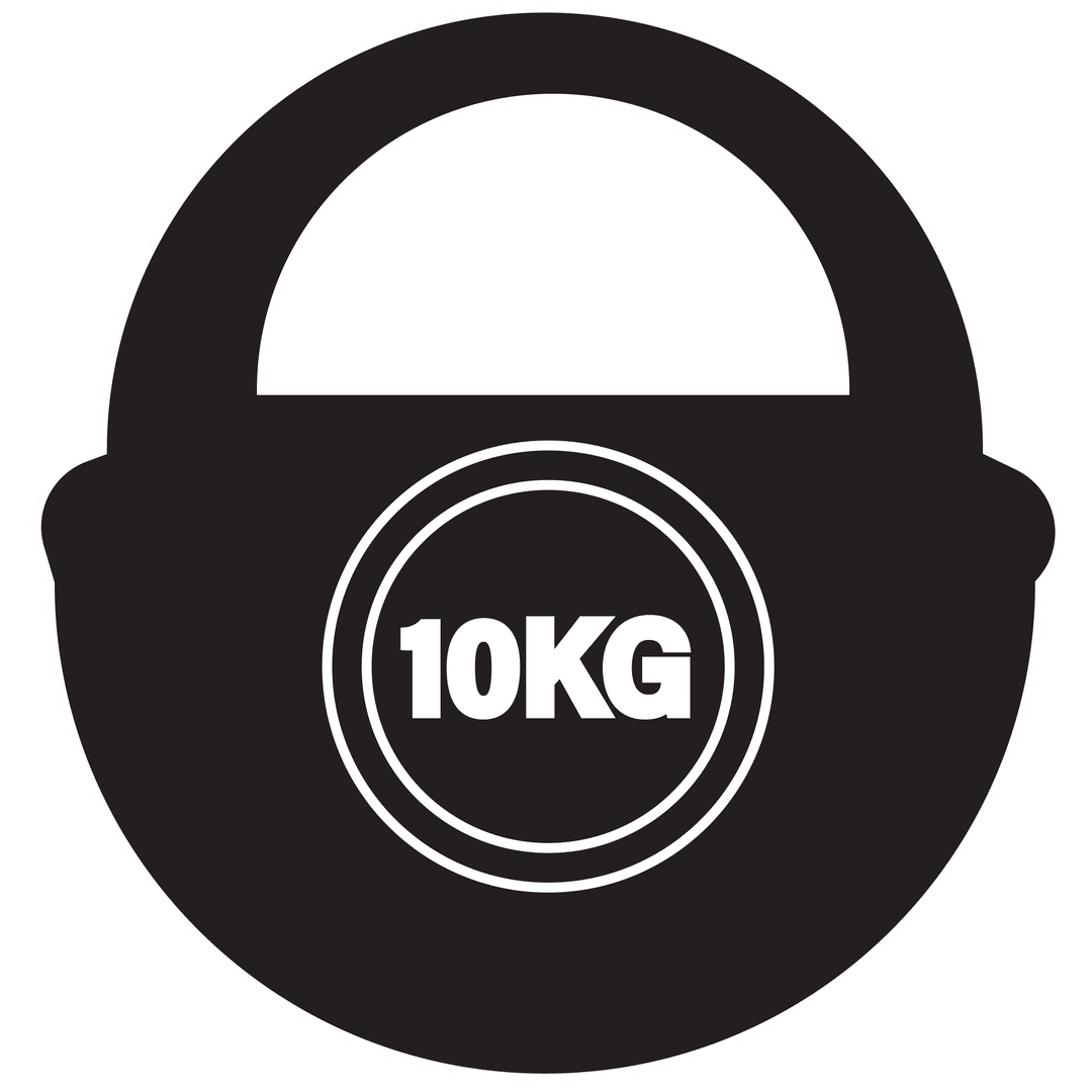 Black Dumbbells with 10KG Sign on Transparent Background