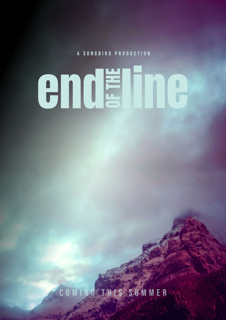 End of the Line Movie Poster with Dramatic Mountain Landscape - Download Free Stock Templates Pikwizard.com