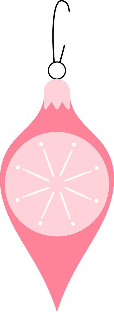 Minimalist Transparent Flat Pink Teardrop Ornament Design