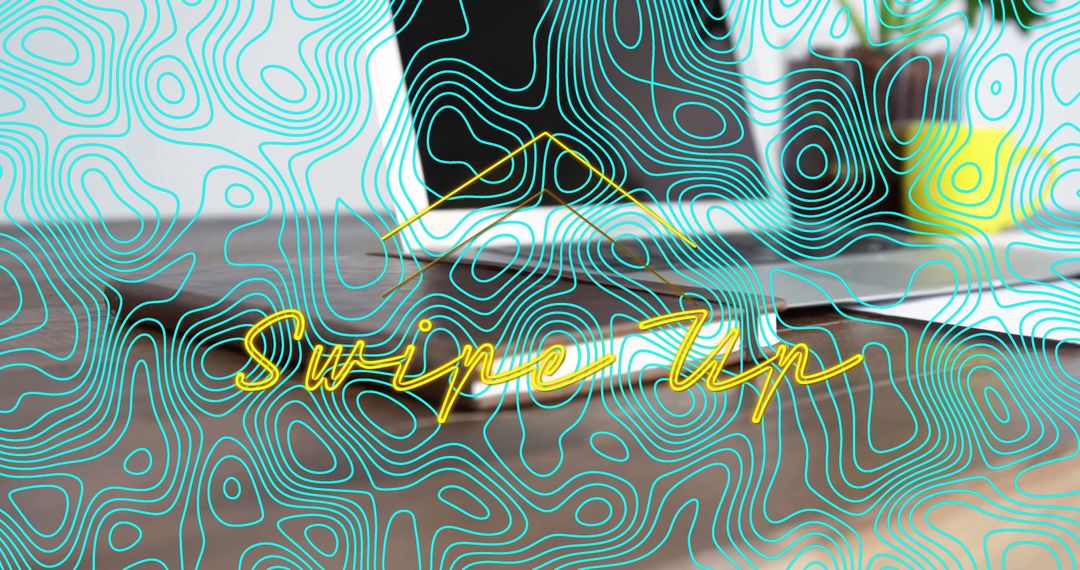 Modern Office Desk with Technology Overlay Enhancing Digital Workspace