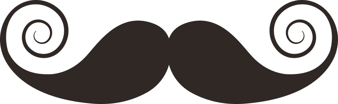 Black Retro Curled Moustache with Elegant Vintage Style