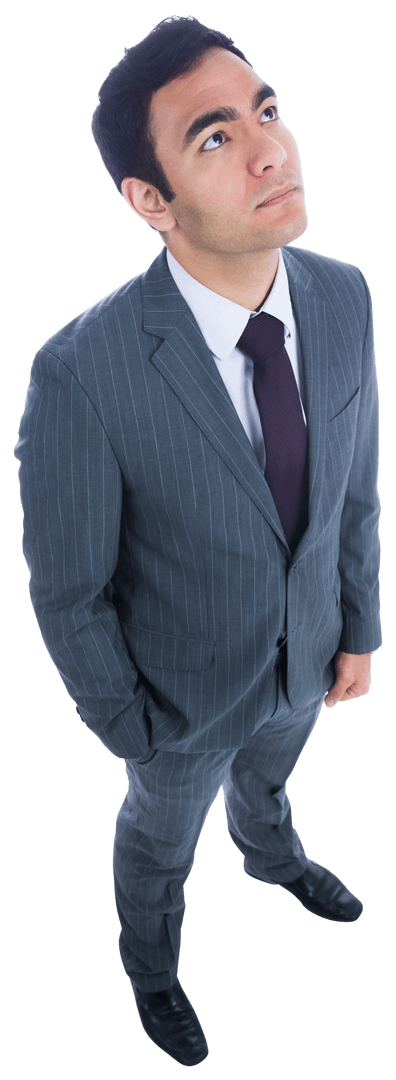 Ambitious Businessman Standing Confidently in Suit on Transparent Background