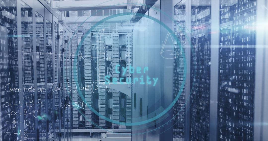 Digital Mathematics Overlay on Modern Server Room