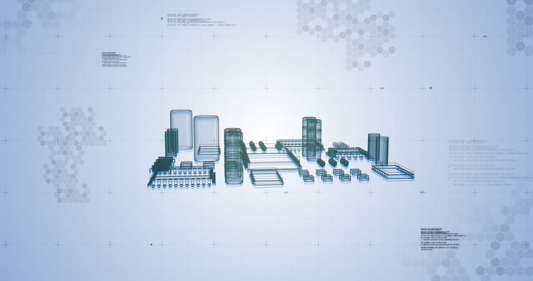 Futuristic Cityscape Concept with Digital Interface Design