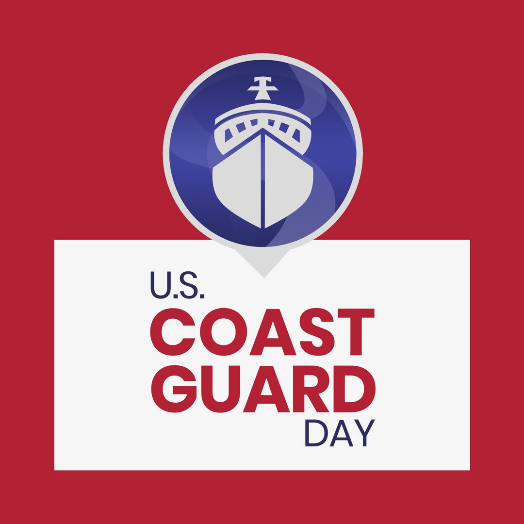 U.S. Coast Guard Day Celebration Concept with Ship Icon