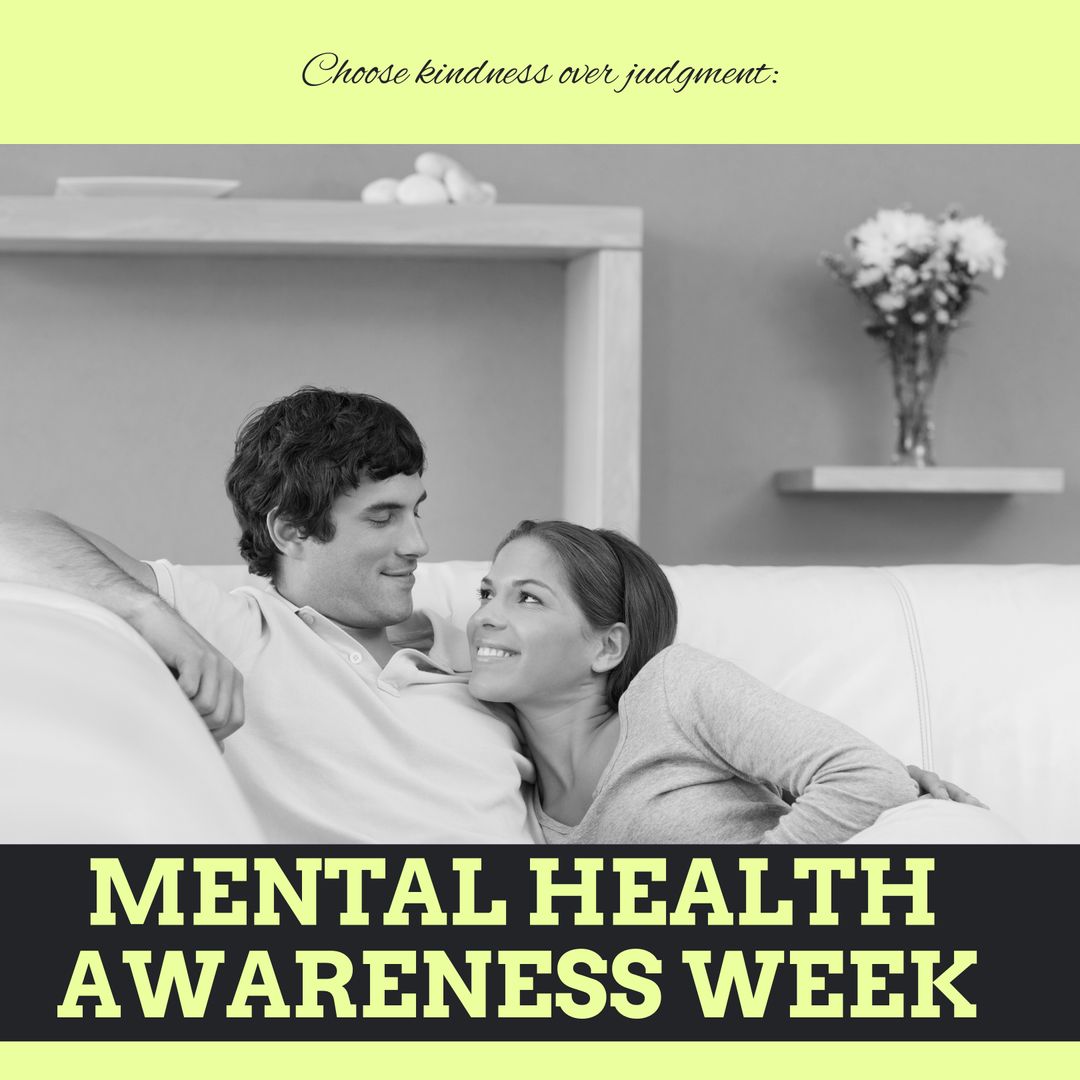 Caucasian Couple Embracing for Mental Health Awareness