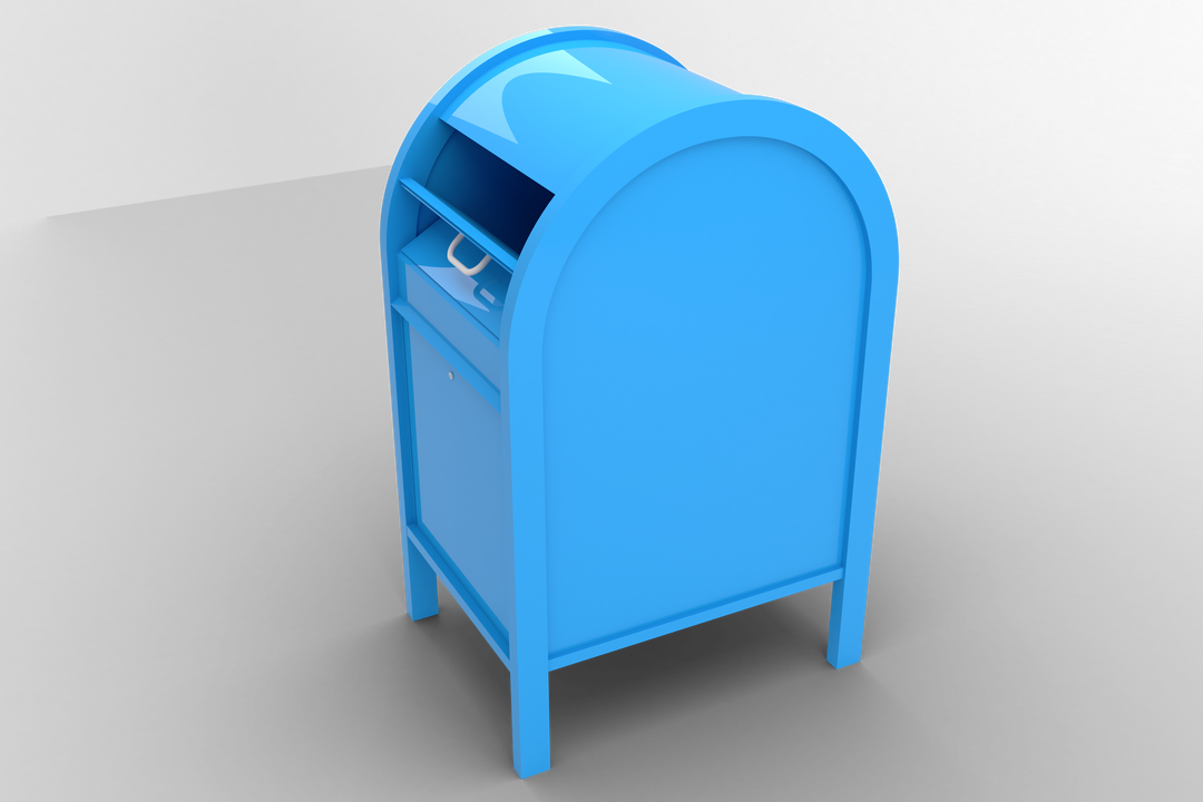 Transparent Digital Illustration of Blue Mailbox on Clear Background - Download Free Stock Images Pikwizard.com