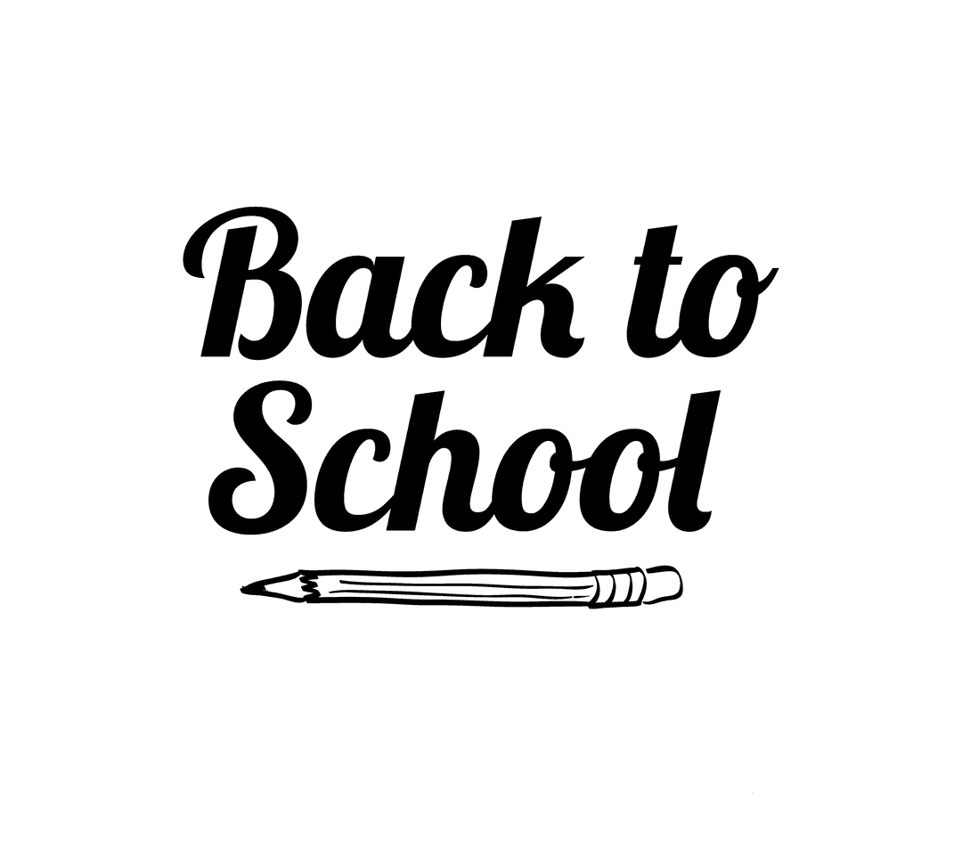 Back to School Design with Pencil on Transparent Background