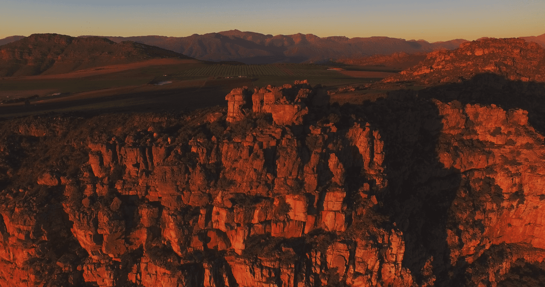 Stunning Rocky Mountainscape in Transparent Sunset Glow