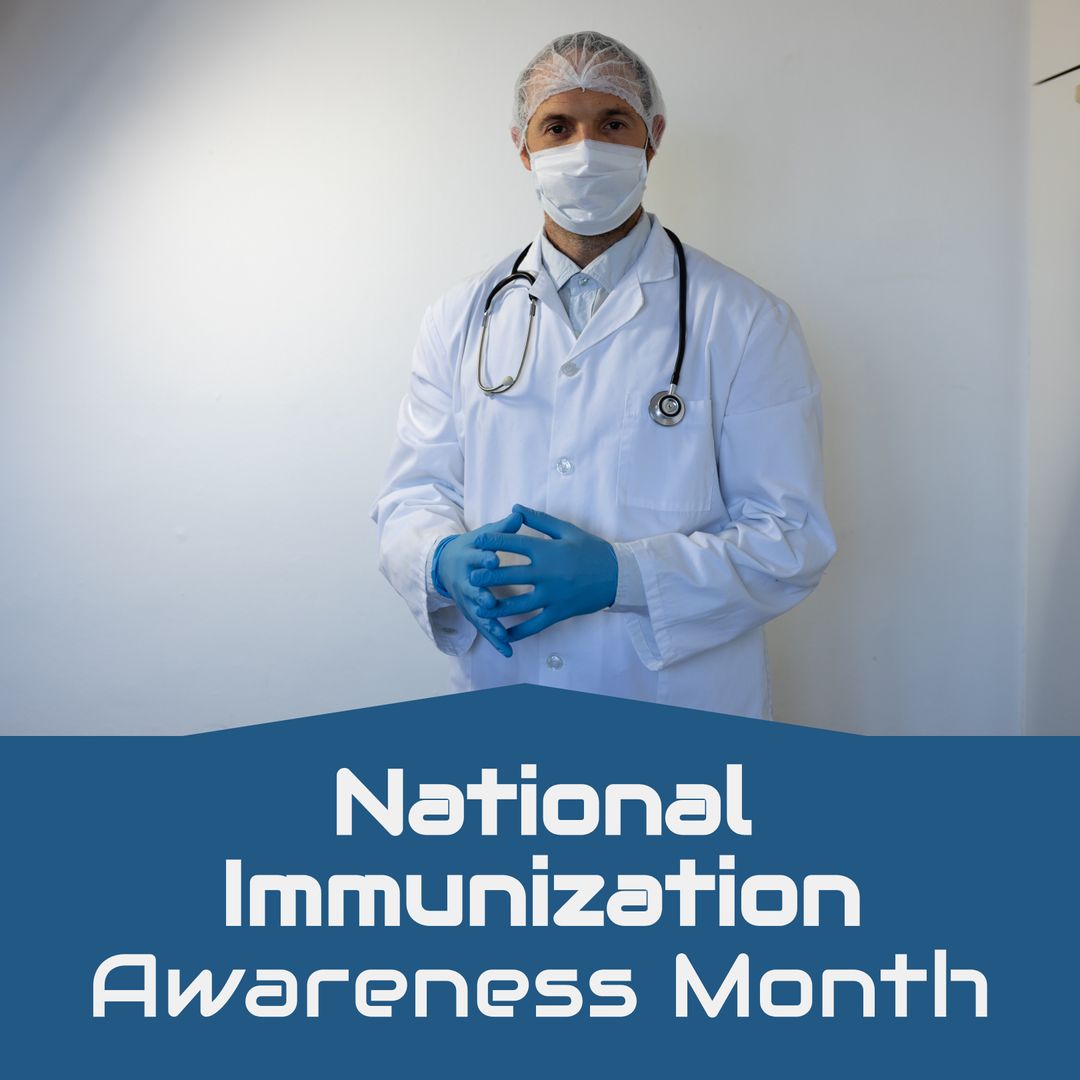 Doctor Promoting National Immunization Awareness Month - Download Free Stock Templates Pikwizard.com