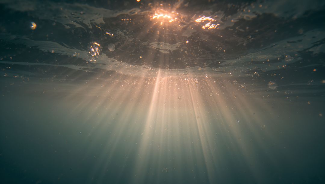 Sunlight Rays Underwater Creating Tranquil Atmosphere