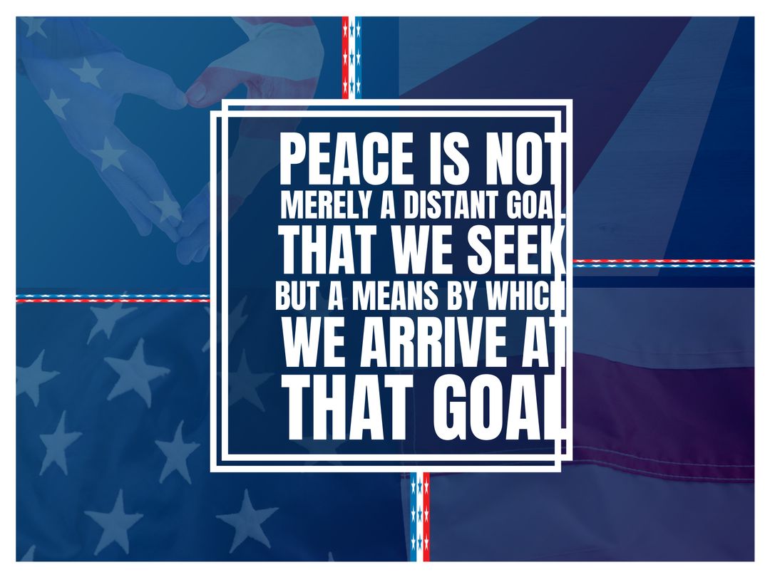 Patriotic Quote on American Flag with Message of Peace