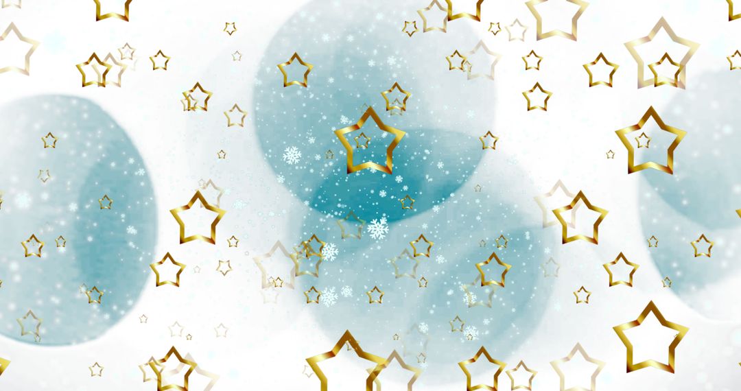 Falling Festive Stars and Bokeh Background