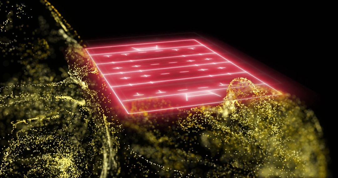 Glowing Light Trails Over Sports Field With Neon Glow in Motion