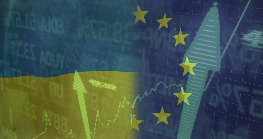 Ukrainian Finance and EU Integration Concept with Growth Arrows