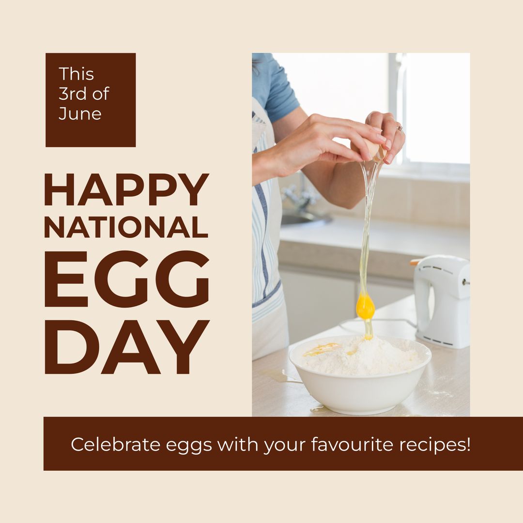 National Egg Day Celebration with Woman Baking in Kitchen