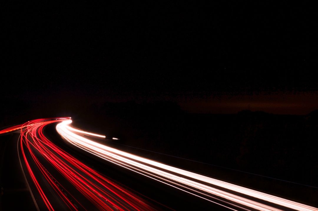 Time-Lapse of Highway Traffic at Night with Light Trails - Free Images, Stock Photos and Pictures on Pikwizard.com