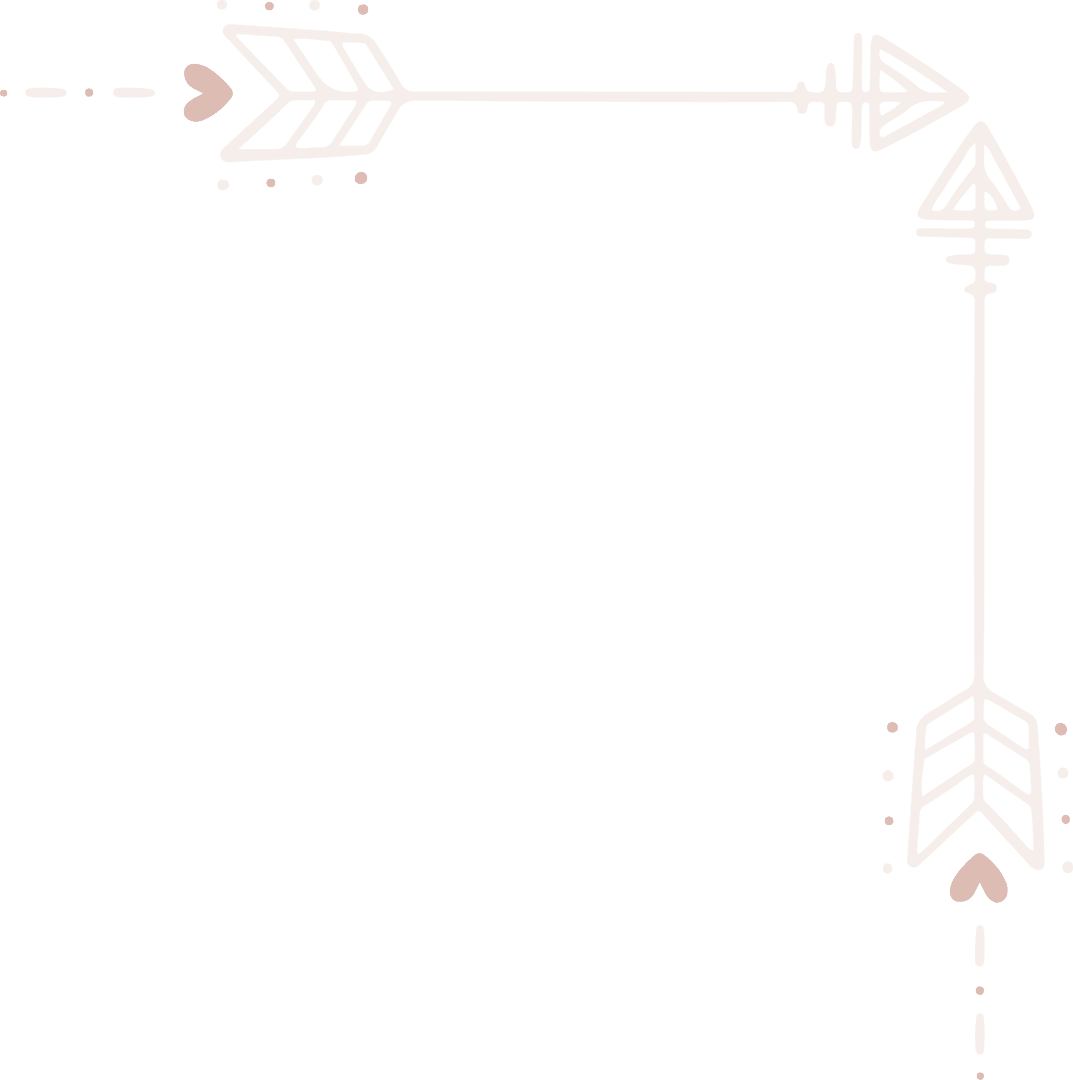 Arrow Corner Border Vector Art with Hearts on Transparent Background