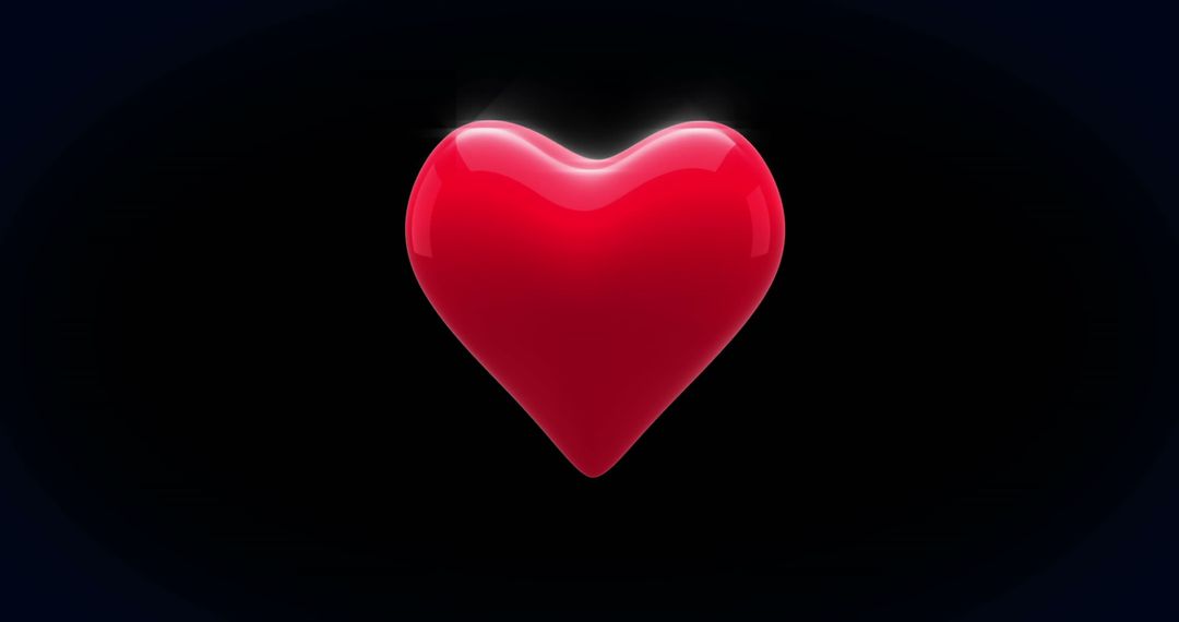 Red Heart Icon Pulsing with Love on Black Background