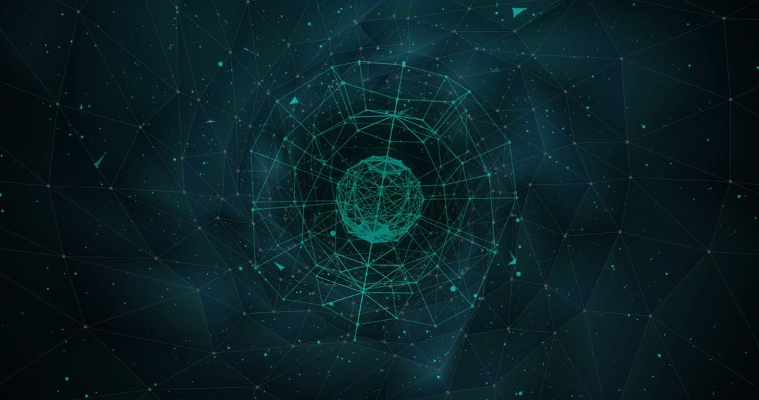 Abstract Digital Network with Futuristic Globe Connections