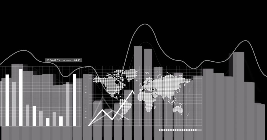 digital data analysis with world map and bar graphs - Free Images, Stock Photos and Pictures on Pikwizard.com