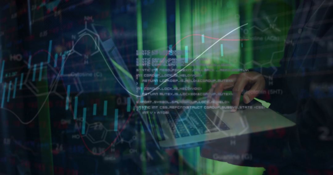 Digital Data Processing Afro American Businessman with Laptop in Server Room