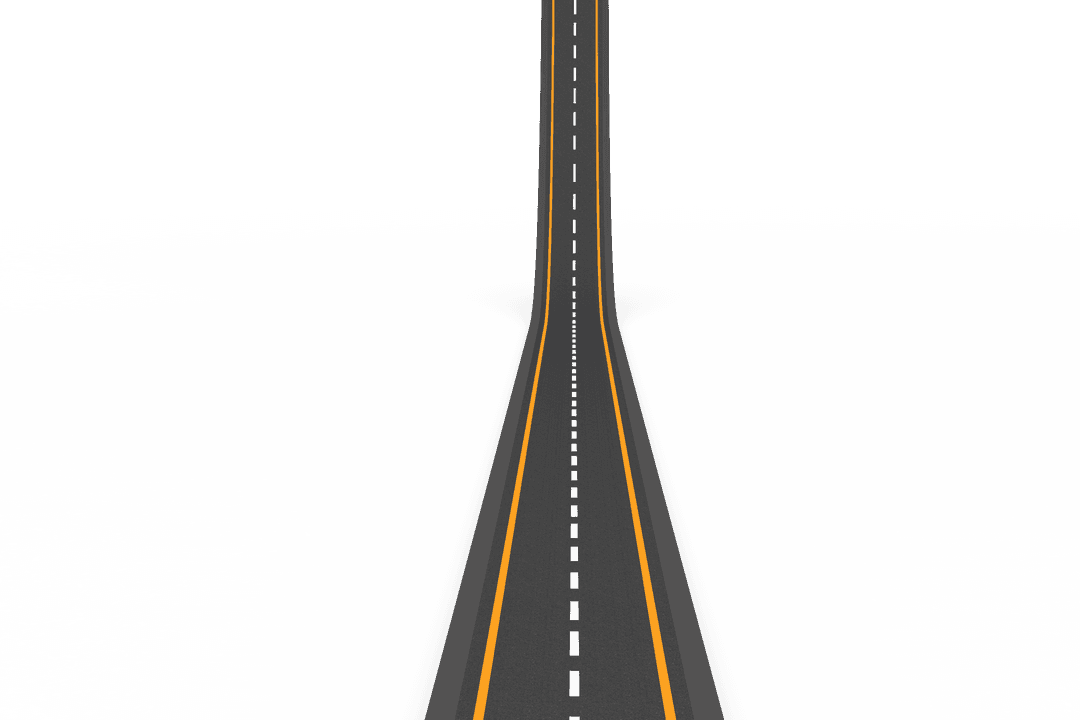 Digital Illustration of Empty Road on Transparent Background
