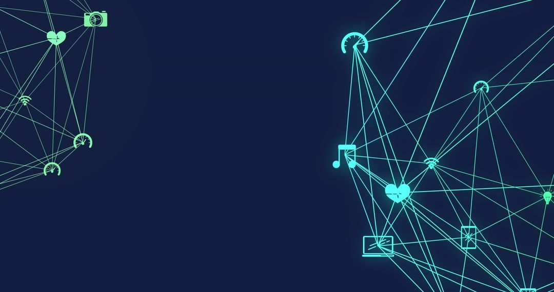 Network Concept with Digital Icons on Blue Background
