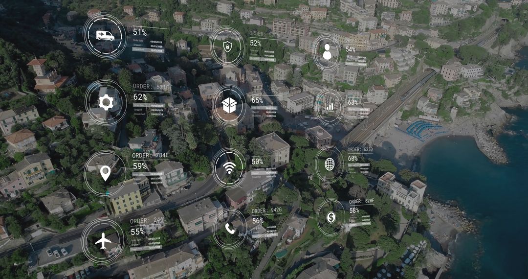 Digital Transformation in Urban Environment with Data Icons