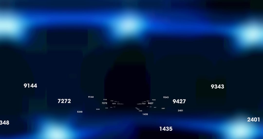 Digital People Icons with Dynamic Numbers on Blue Background