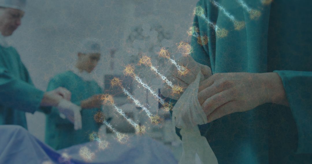 DNA Strand Over Surgeons in Intensive Surgical Operation