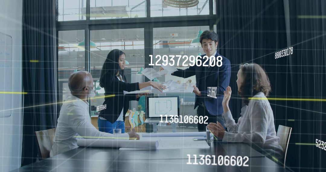 Diverse Business Team Analyzing Digital Data with Global Finance Concept