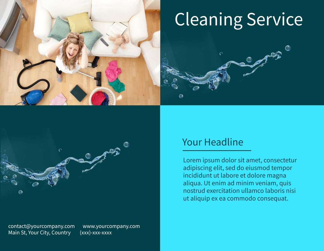 Professional Cleaning Services with Top View Perspective