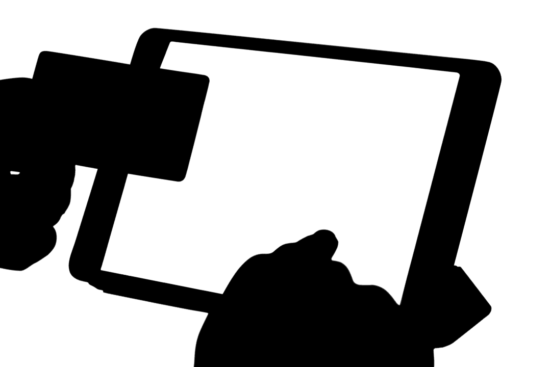 Silhouette of Hands with Credit Card on Transparent Background