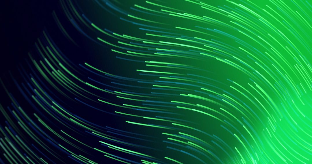 Hypnotic Green Light Trails on Gradient Background