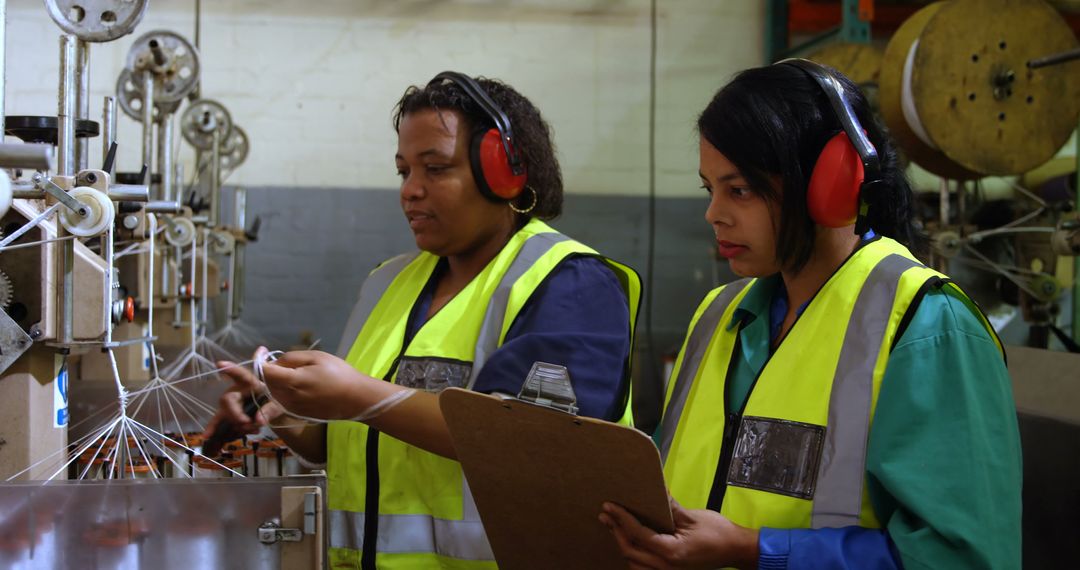 Female Workers Supervising Industrial Manufacturing Process in Factory - Free Images, Stock Photos and Pictures on Pikwizard.com