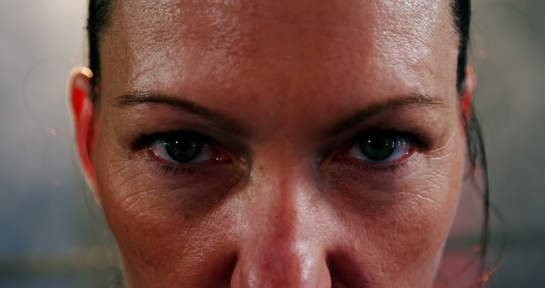 Close-Up of Determined Middle-Aged Woman's Face - Free Images, Stock Photos and Pictures on Pikwizard.com