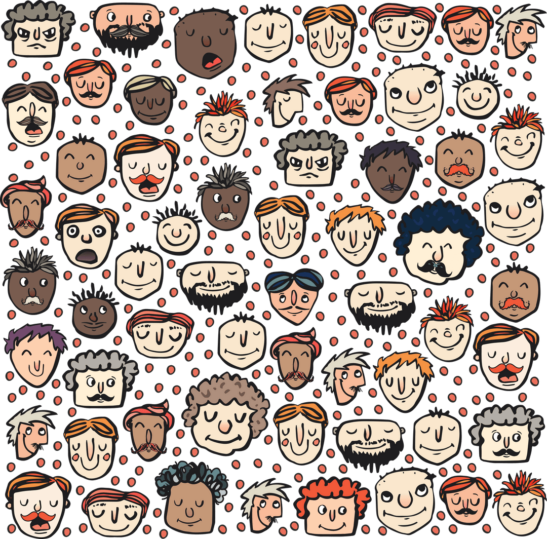 Cartoon Characters Pattern on Transparent Background Vector - Download Free Stock Images Pikwizard.com