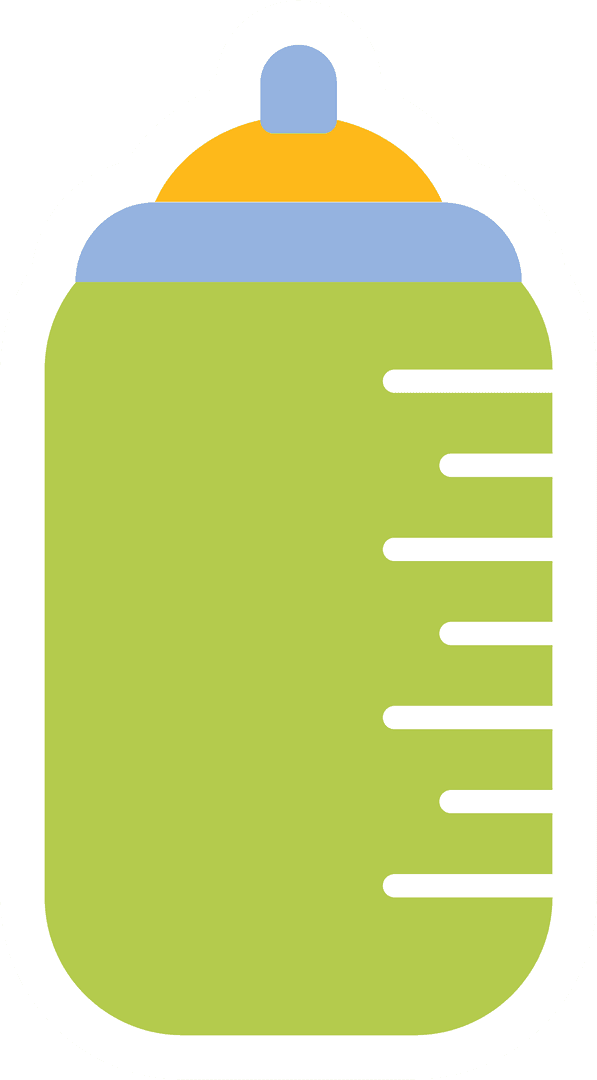 Transparent Flat Baby Bottle Minimalist Design Illustration