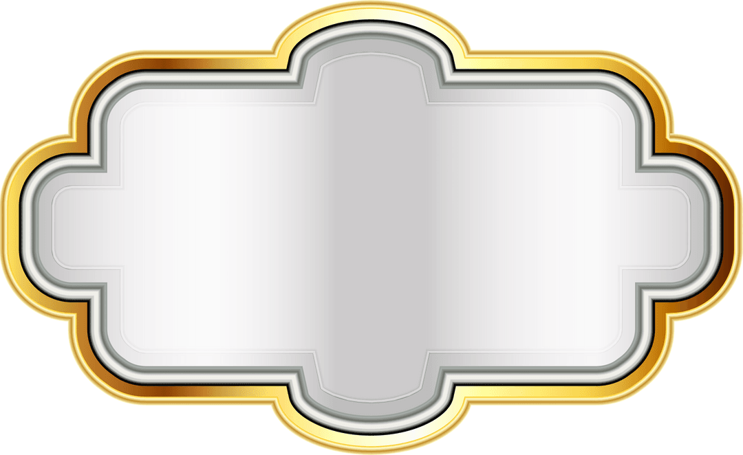 Transparent Gold and Silver Ornate Frame With Copy Space