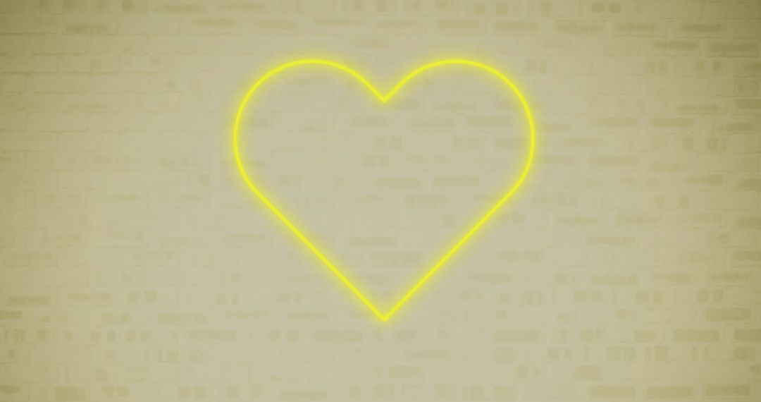 Minimalistic Neon Heart Shape Glows Against Brick Wall - Free Images, Stock Photos and Pictures on Pikwizard.com