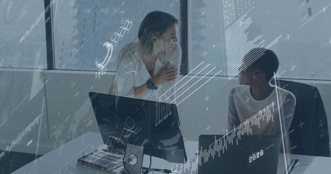 Collaborative Business Meeting on Data Analysis with Two Women