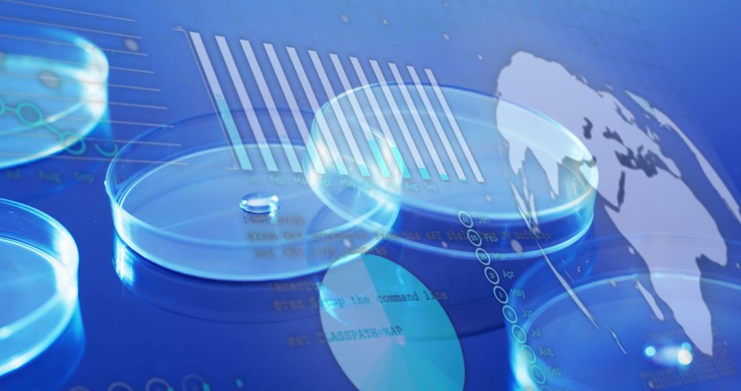 Futuristic Laboratory Data Visualization with Petri Dishes