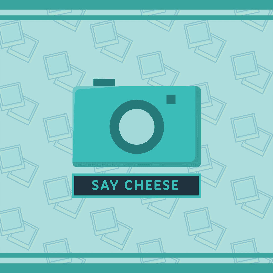 Transparent PNG of Camera Icon with Say Cheese Text