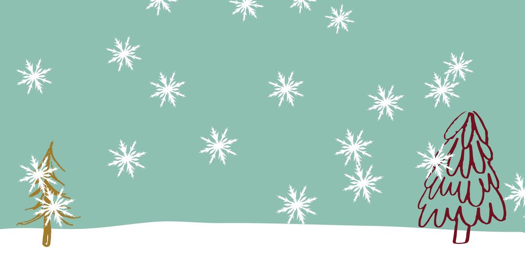 Minimalistic Winter Wonderland with Falling Snowflakes